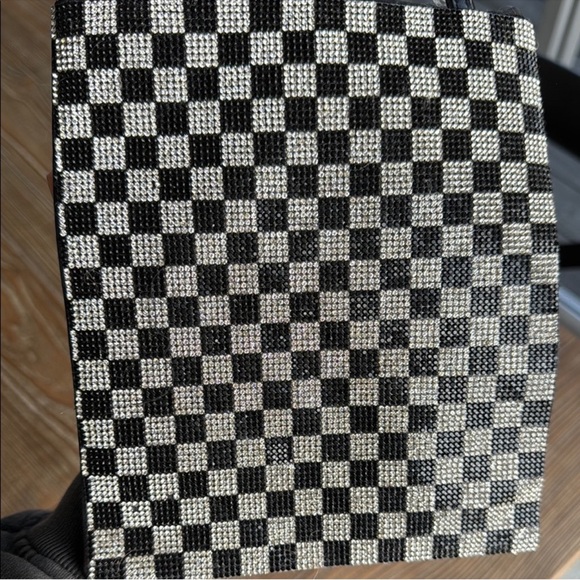 BNWT Mango Rhinestone Checkered Purse - Picture 3 of 3